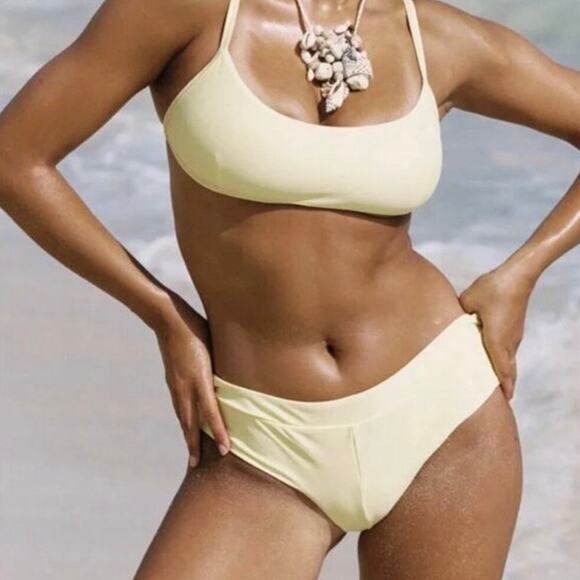 FREE PEOPLE MOVEMENT ABYSSE Swim Malia Surf Bottom Womens Medium Yellow NEW - Picture 2 of 14